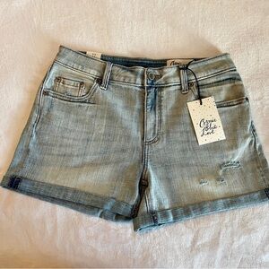 NEW Stitch Fix Cosmic Blue Love Distressed Shorts size 27